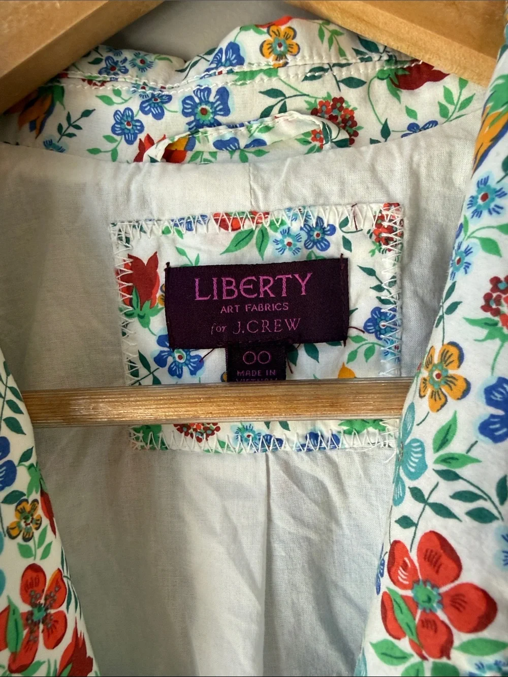 J. Crew Floral Liberty Art Fabrics Blazer Ruffle Trim